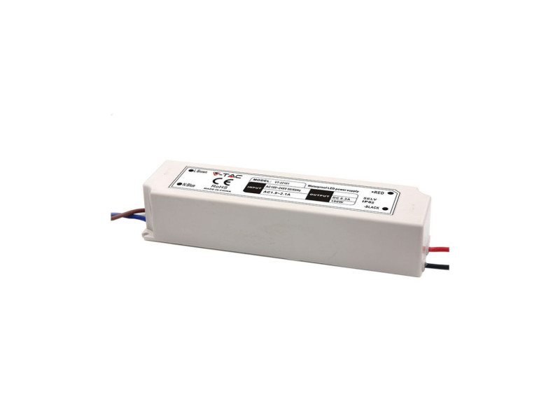 SKU 3101 VT-22101 V-TAC Alimentatore in Plastica 100W 24V 4.2A con 1 Uscita e Cavi a Saldare Colore Bianco 192x52x37mm IP65