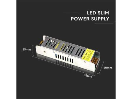 SKU 3228 VT-20026 V-TAC Alimentatore Slim in Metallo 25W 12V 2.1A con 1 Uscita 140x33x27mm IP20
