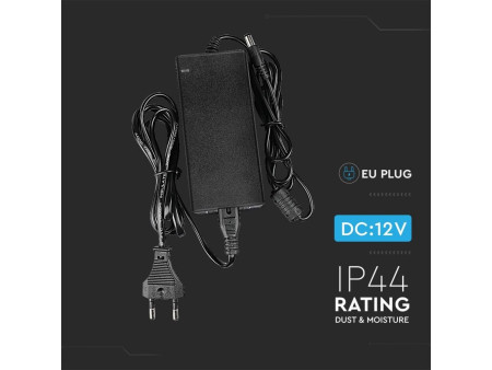SKU 3240 VT-23079 V-TAC Alimentatore per Strip LED 78W 12V 6.5A Plug and Play con Jack 2.1 e Cavo 2.4m con Spina, Protezione EMI