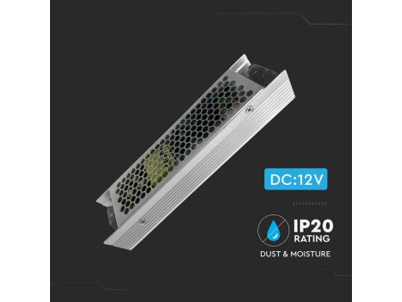 SKU 3243 VT-20122 V-TAC Alimentatore Slim in Metallo 120W 12V 10A con 1 Uscita 190x50x31mm IP20
