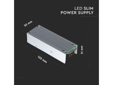 SKU 3247 VT-20077 V-TAC Alimentatore Slim in Metallo 75W 12V 6A con 1 Uscita 130x50x31mm IP20