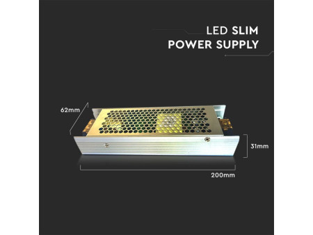 SKU 3253 VT-20153 V-TAC Alimentatore Slim in Metallo 150W 24V 6.5A con 2 Uscite 200x62x31mm IP20