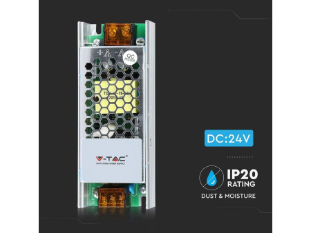 SKU 3261 VT-24061 V-TAC Alimentatore Slim in Metallo 60W 24V 2.5A con 1 Uscita 130x50x31mm IP20
