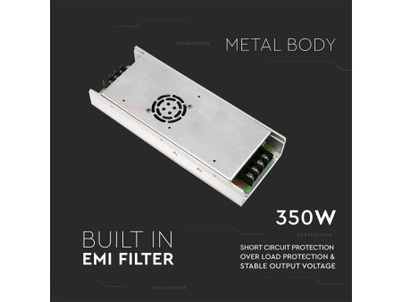 SKU 3263 VT-24350 V-TAC Alimentatore in Metallo 350W 24V 15A con 2 Uscite IP20