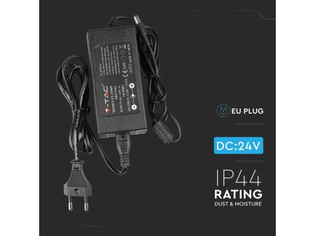 SKU 3264 VT-25060 V-TAC Alimentatore per Strip LED 60W 24V 2.5A Plug and Play con Jack 2.1 e Cavo 2.4m con Spina, Protezione EMI