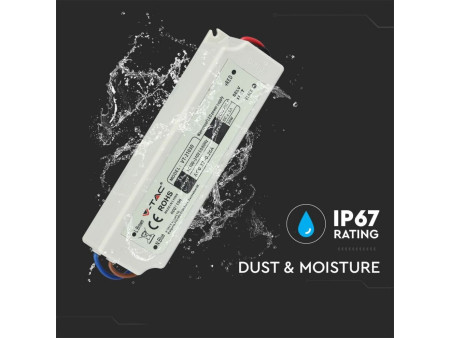 SKU 3271 VT-21030 V-TAC Alimentatore in Plastica 30W 12V 2.5A con 1 Uscita e Cavi a Saldare Colore Bianco 150x40x30mm IP67