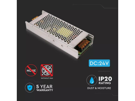 SKU 3275 VT-21361 V-TAC Alimentatore Slim in Metallo 360W 24V 15A con 2 Uscite 208x82x32mm IP20