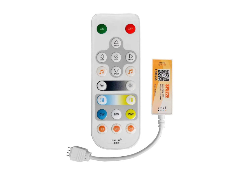 SKU 24173 V-TAC Controller Smart WiFi per Strip LED CCT DC5–24V 2A con Telecomando RF
