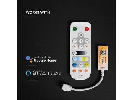 SKU 24173 V-TAC Controller Smart WiFi per Strip LED CCT DC5–24V 2A con Telecomando RF
