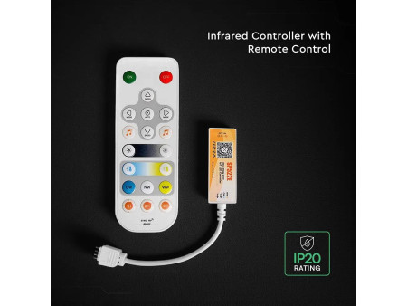 SKU 24173 V-TAC Controller Smart WiFi per Strip LED CCT DC5–24V 2A con Telecomando RF