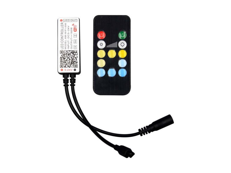 SKU 2902 VT-2427 V-TAC Controller Dimmer Smart WiFi /Infrarossi IR Strip LED CCT 2 Canali 12V/24V 6A Telecomando 12 Tasti