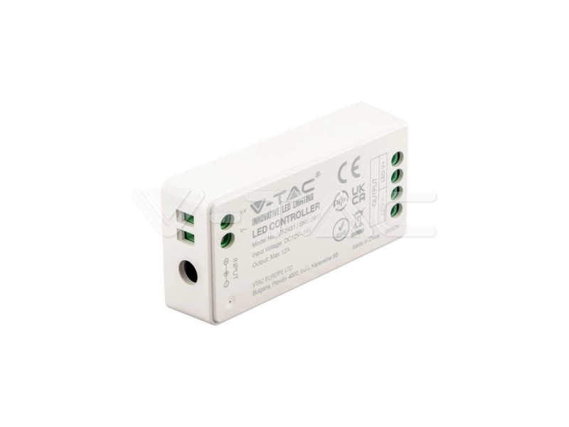 SKU 2911 VT-2431 V-TAC Controller Dimmer Wireless RF 2.4 GHz per Strip LED Monocolore 1 Canale 12V/24V 12A