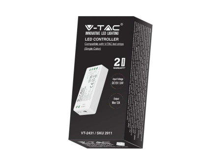 SKU 2911 VT-2431 V-TAC Controller Dimmer Wireless RF 2.4 GHz per Strip LED Monocolore 1 Canale 12V/24V 12A