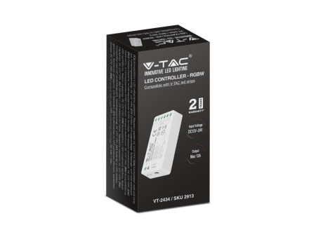 SKU 2913 VT-2434 V-TAC Controller Dimmer Wireless RF 2.4 GHz per Strip LED RGBW 4 Canali 12V/24V 12A