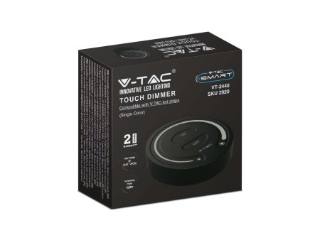 SKU 2920 VT-2440 V-TAC Telecomando Interruttore Touch RF 2.4GHz per Controller Strip LED Monocolore 1 Zona Colore Nero