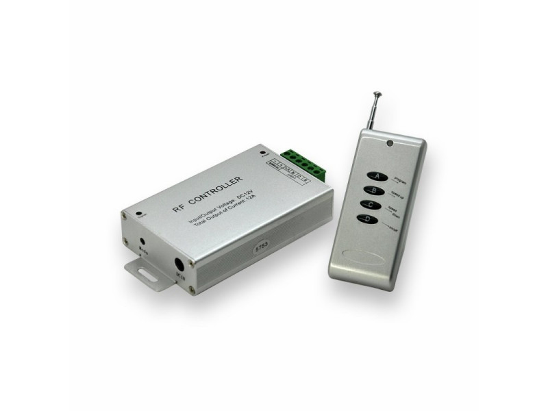 SKU 3303 VT-4083 V-TAC Controller Dimmer Wireless RF 2.4GHz per Strip LED RGB 3 Canali 12V/24V 12A con Telecomando 4 Tasti
