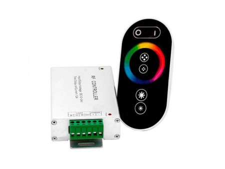 SKU 3312 VT-2405 V-TAC Controller Dimmer Wireless RF 2.4GHz per Strip LED RGB 3 CanalI 12V/24V 12A con Telecomando Touch 7 tasti