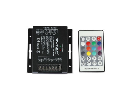 SKU 3338 VT-2424 V-TAC Controller Dimmer Wireless RF 2.4GHz Strip LED RGBW 4 Canali 12V/24V 24A Sync RJ45 Telecomando 24 Tasti