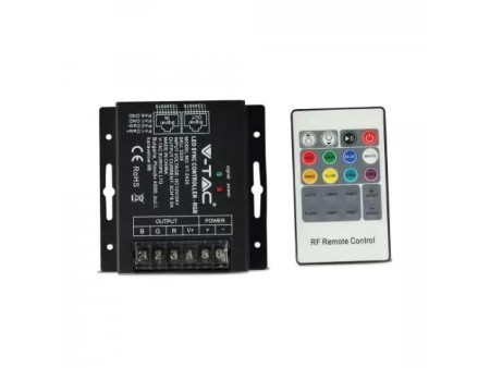 SKU 3339 VT-2420 V-TAC Controller Dimmer Wireless RF 2.4GHz Strip LED RGB 3 Canali 12V/24V 24A Sync RJ45 Telecomando 20 Tasti
