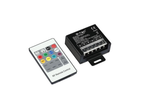 SKU 3340 VT-2421 V-TAC Controller Dimmer Wireless RF 2.4GHz per Strip LED RGB 3 CanalI 12V/24V 19,5A con Telecomando 20 tasti
