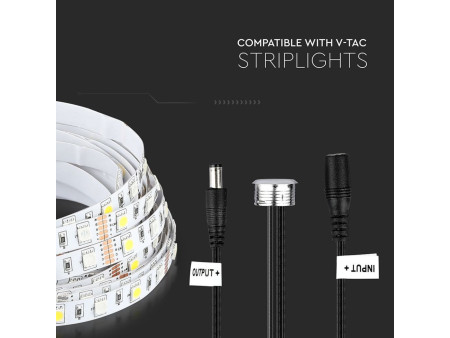 SKU 3341 VT-2411 V-TAC Interruttore Touch Dimmer da Incasso 17mm per Strip LED Monocolore 1 Canale 12V 60W 5A