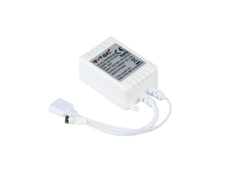 SKU 3625 VT-2472 V-TAC Controller Dimmer Infrarossi IR per Strip LED RGB 3 Canali 12V/24V 6A con Telecomando 24 Tasti