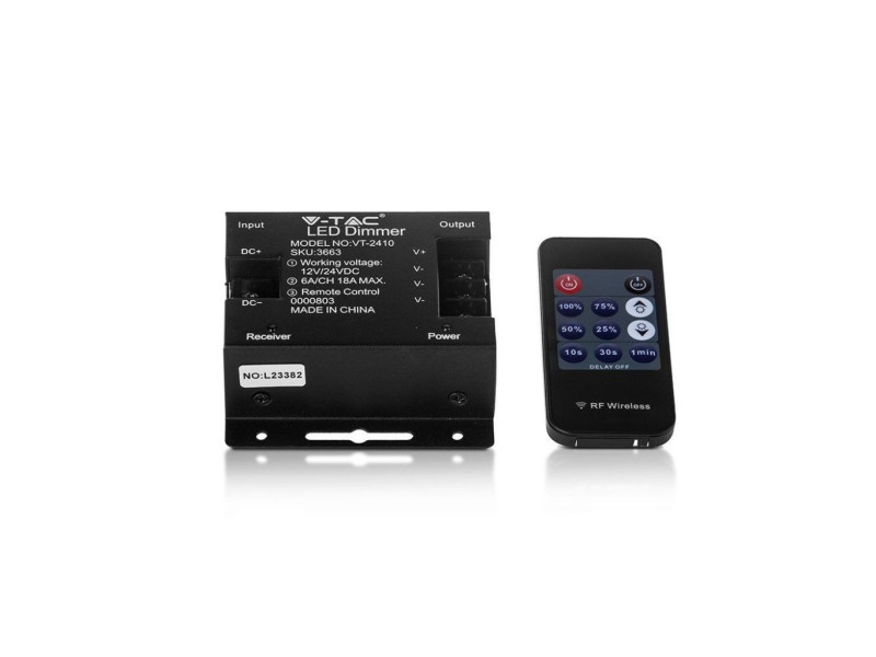 SKU 3663 VT-2410 V-TAC Controller Dimmer a Distanza per Strip LED con Telecomando
