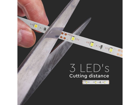 SKU 2005 VT-3528 60-IP20 V-TAC Strip LED SMD3528 3,6W/m Bobina 5m 60 LED/m 12V 6400K 8mm