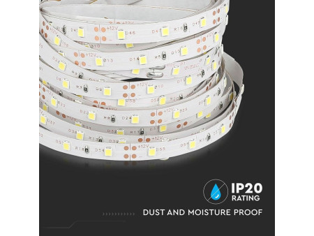 SKU 2005 VT-3528 60-IP20 V-TAC Strip LED SMD3528 3,6W/m Bobina 5m 60 LED/m 12V 6400K 8mm
