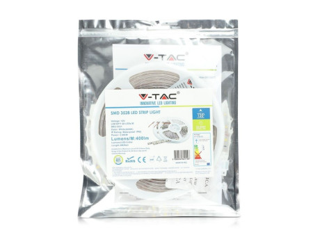 SKU 2034 VT-3528 60-IP65 V-TAC Strip LED SMD3528 3,6W/m Bobina 5m 60 LED/m 12V Verde IP65 8mm