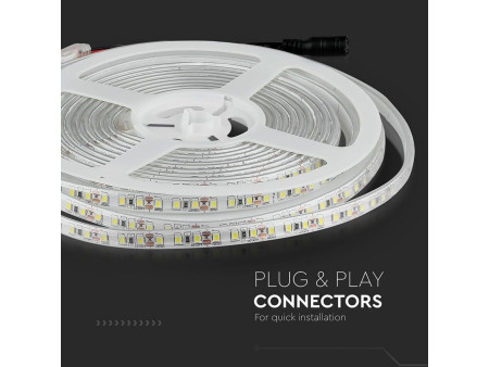 SKU 2038 VT-3528 120-IP65 V-TAC Strip LED SMD3528 7,2W/m Bobina 5m 120 LED/m 12V 3000K IP65 8mm