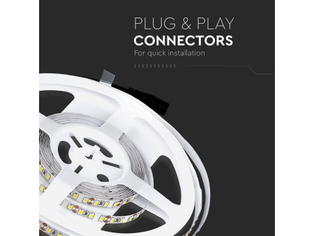 SKU 2042 VT-3528 120-IP20 V-TAC Strip LED SMD3528 7,2W/m Bobina 5m 120 LED/m 12V 4500K 8mm