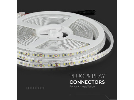 SKU 2044 VT-3528 120-IP65 V-TAC Strip LED SMD3528 7,2W/m Bobina 5m 120 LED/m 12V 4000K IP65 8mm