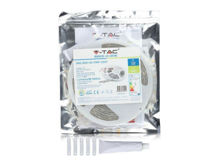 SKU 2118 VT-5050 30-IP65 V-TAC Strip LED SMD5050 4,8W/m Bobina 5m 30 LED/m 12V RGB IP65 10mm