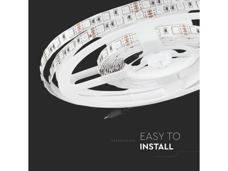 SKU 2120 VT-5050 60-IP20-10.8 V-TAC Strip LED SMD5050 10,8W/m Bobina 5m 60 LED/m 12V RGB 10mm