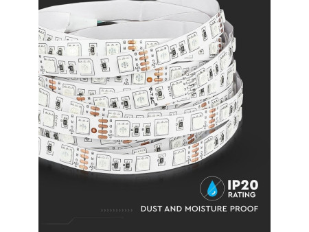 SKU 2120 VT-5050 60-IP20-10.8 V-TAC Strip LED SMD5050 10,8W/m Bobina 5m 60 LED/m 12V RGB 10mm