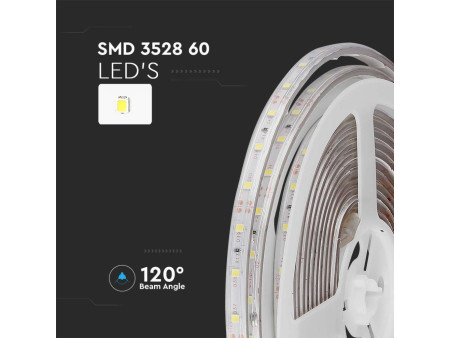 SKU 212031 VT-3528-60-N V-TAC Strip LED SMD3528 4,2W/m Bobina 5m 60 LED/m 12V 6500K IP65 8mm