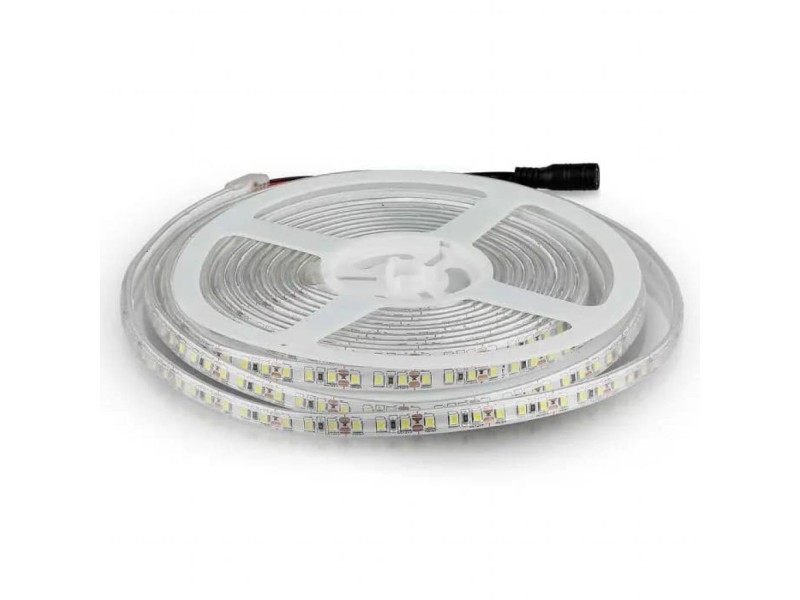 SKU 212038 VT-3528-IP65 V-TAC Strip LED SMD3528 8W/m Bobina 5m 120 LED/m 12V 3000K IP65 9.2mm