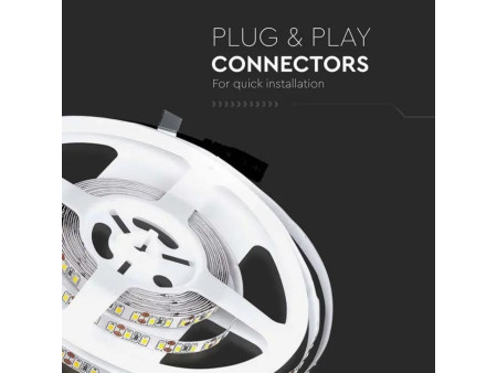 SKU 212042 VT-3528-120-IP20 V-TAC Strip LED SMD3528 8W/m Bobina 5m 120 LED/m 12V 4000K 8mm