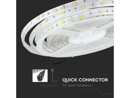 SKU 212118 VT-5050-30-IP65 V-TAC Strip LED SMD5050 4W/m Bobina 5m 30 LED/m 12V RGB IP65 10mm