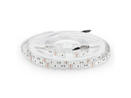SKU 212120 VT-5050-IP20 V-TAC Strip LED SMD5050 7W/m Bobina 5m 60 LED/m 12V RGB 10mm