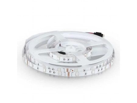 SKU 212124 VT-5050-30-IP20 V-TAC Strip LED SMD5050 4W/m Bobina 5m 30 LED/m 12V RGB 10mm