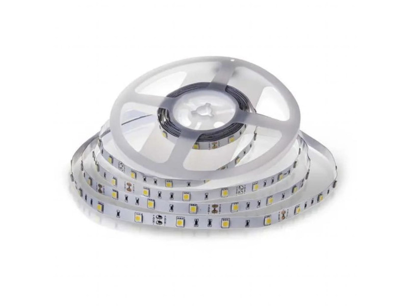 SKU 212133 VT-5050-IP20 V-TAC Strip LED SMD5050 6W/m Bobina 5m 30 LED/m 12V 6500K 10mm