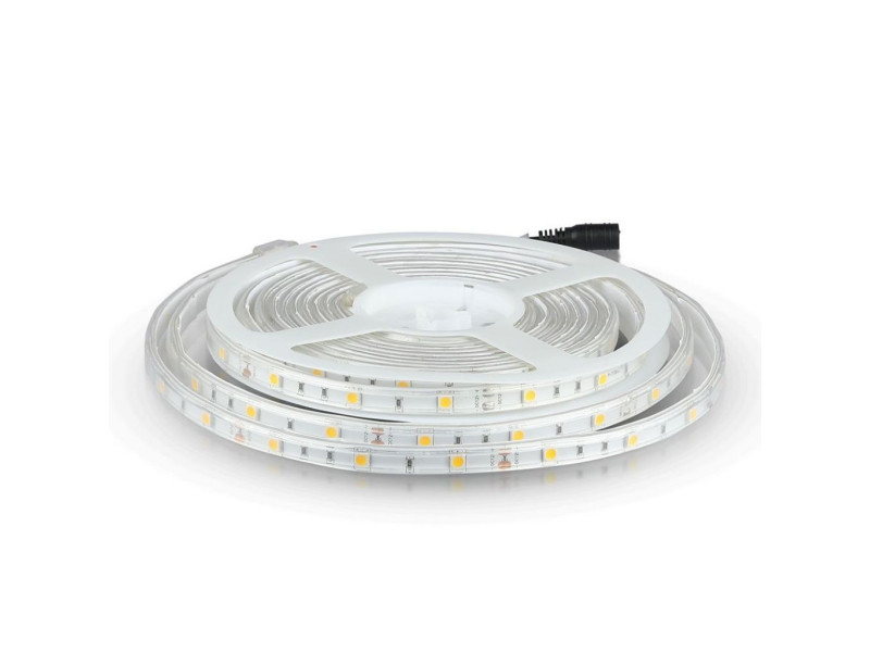 SKU 212145 VT-5050-30-IP65-N V-TAC Strip LED SMD5050 6W/m Bobina 5m 30 LED/m 12V 3000K IP65 10mm