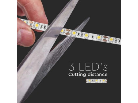 SKU 212149 VT-5050-IP65 V-TAC Strip LED SMD5050 11W/m Bobina 5m 60 LED/m 12V 3000K IP65 10mm