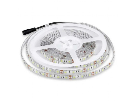 SKU 212155 VT-5050-60-IP65 V-TAC Strip LED SMD5050 7W/m Bobina 5m 60 LED/m 12V RGB IP65 10mm
