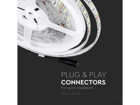 SKU 212155 VT-5050-60-IP65 V-TAC Strip LED SMD5050 7W/m Bobina 5m 60 LED/m 12V RGB IP65 10mm