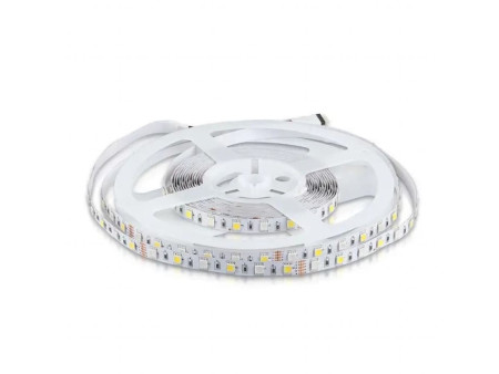 SKU 212553 VT-5050-60-IP20-8 V-TAC Strip LED SMD5050 8W/m Bobina 5m 60 LED/m 12V RGB + 3000K 10mm