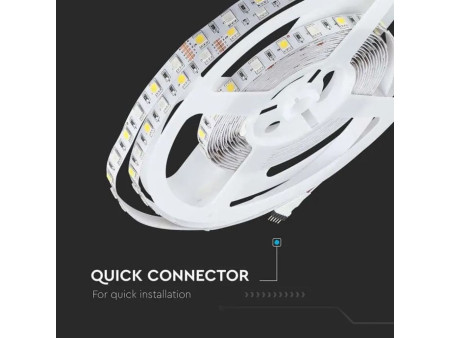 SKU 212553 VT-5050-60-IP20-8 V-TAC Strip LED SMD5050 8W/m Bobina 5m 60 LED/m 12V RGB + 3000K 10mm