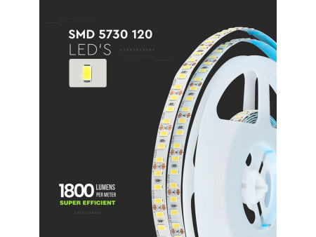 SKU 212163 VT-5730-120-IP20 V-TAC Strip LED SMD5730 20W/m Bobina 5m 120 LED/m 12V 4000K